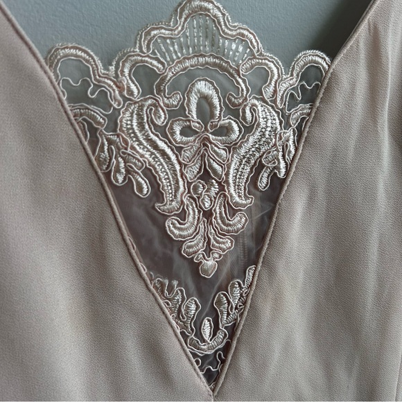 Lulu’s Light Peach Mini Dress Size Medium, Semi Formal, Lace, Sheer - Picture 8 of 9